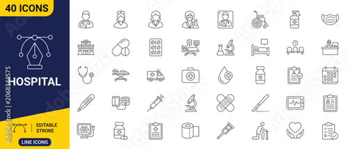 Quadro su tela Hospital icon set
