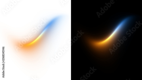 Blue Orange Gradient Glow Swoosh PNG