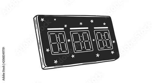 Digital Scoreboard Displaying 888 Points Score.