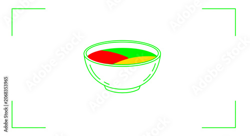 Abstract Colorful Soup Bowl Icon, Minimalist Food Concept, Healthy Meal Illustration
