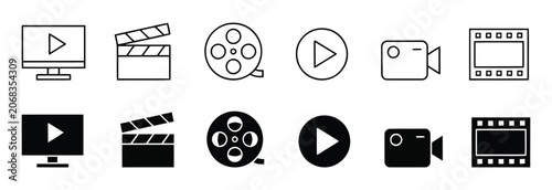 Cuadro en lienzo Video icon set
