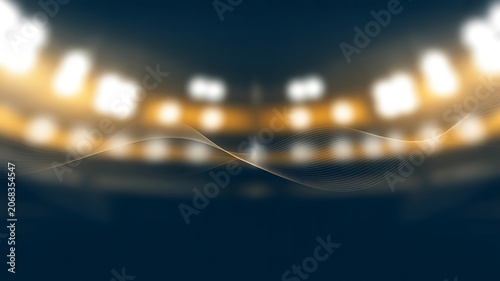 Stadium floodlights illuminated night arena sports venue