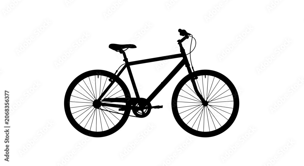 Obraz premium Black Bicycle Silhouette Simple Design.
