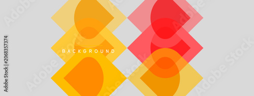 Foto Abstract geometric shapes overlap, creating vibrant color gradients