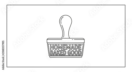 Homemade Baked Good Stamp Icon - Vector Illustration