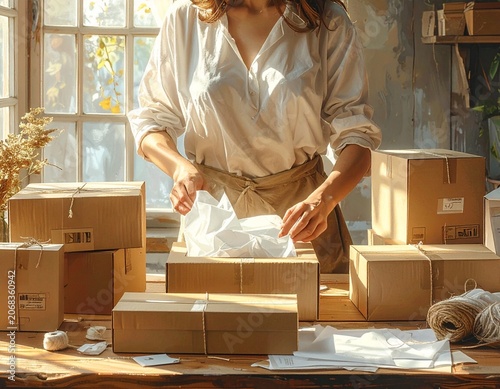 Small Business Logistics and Shipping Workspace Interior