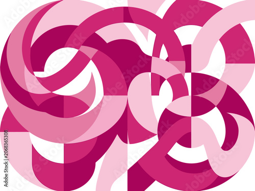 Abstract Pink and Magenta Swirling Geometric Pattern Background