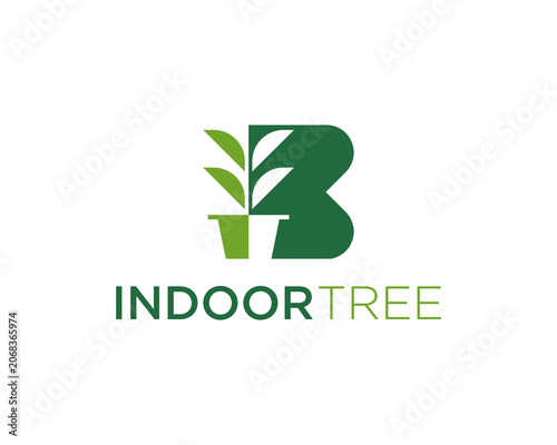Indoor tree letter B logo