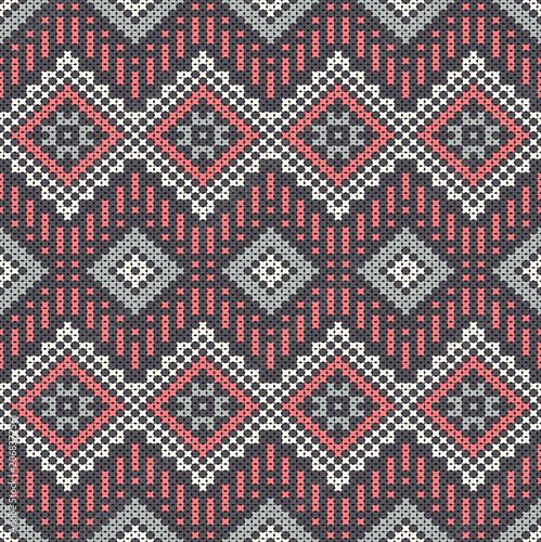 Cotton Argyle Knit Vector concept: Cozy geometric knit texture seamless pattern, soft rhombus pattern. Design for: fabric, rug, fashion, decor. I drew this by myself, it’s not AI generated
