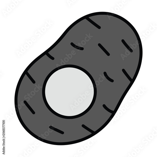 Valokuva Minimalist Potato Icon Featuring a Simple Hand Drawn Outline Style for Food and