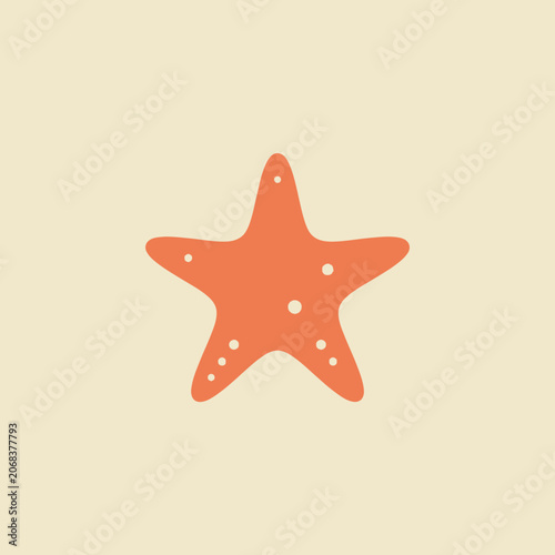 A simple orange starfish icon sits on a beige background
