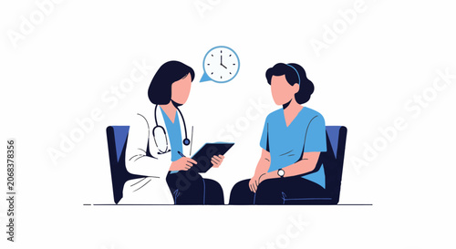 A doctor and patient in conversation