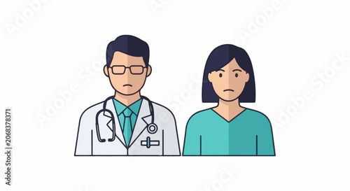 A doctor and patient look concerned