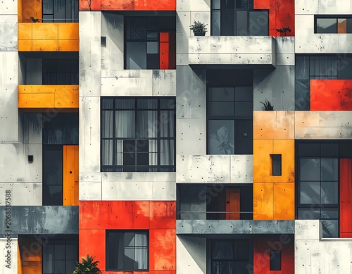 Modern apartment building exterior design.