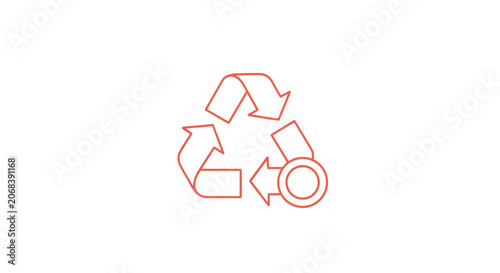 Recycling Symbol with Arrows and Circle.