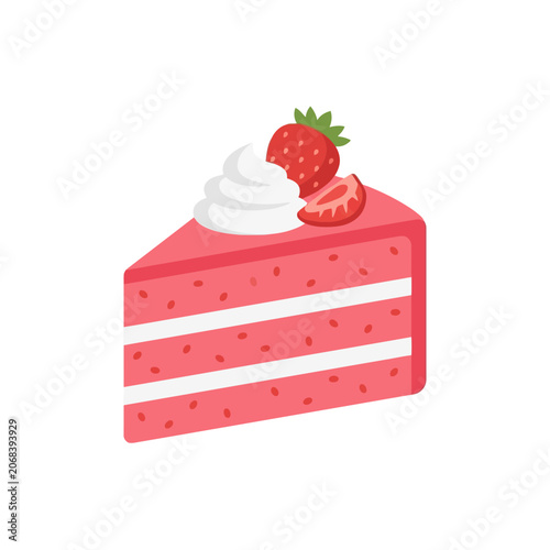 Delicious Strawberry Layer Cake with Whipped Cream Topping