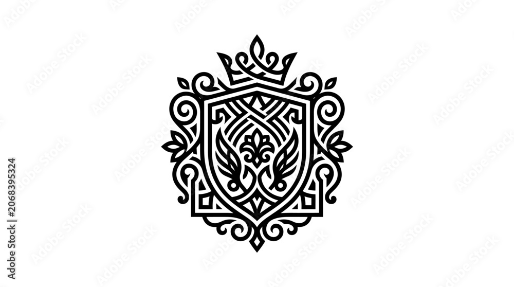 Obraz premium Intricate crest with eagle emblem.