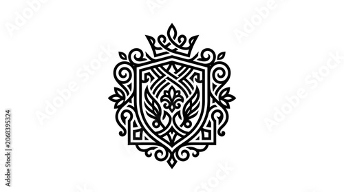 Photos Intricate crest with eagle emblem.