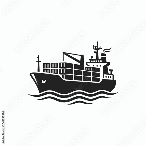 Large cargo ship on the water.