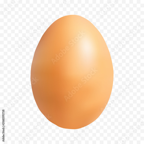 Realistic Brown Egg Isolated on Transparent Background