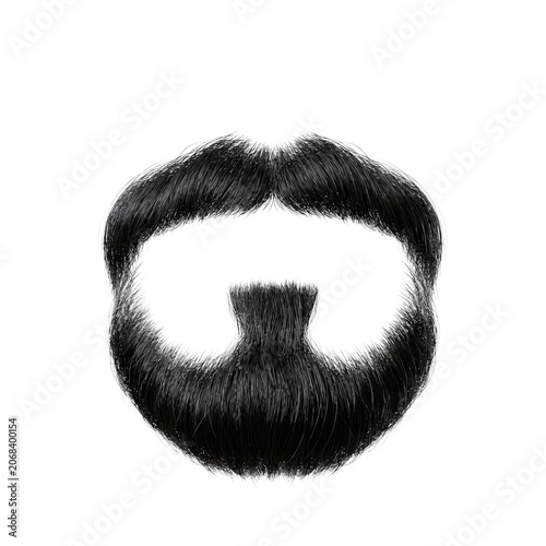 Konstfotografi Detailed black facial hair beard and mustache illustration