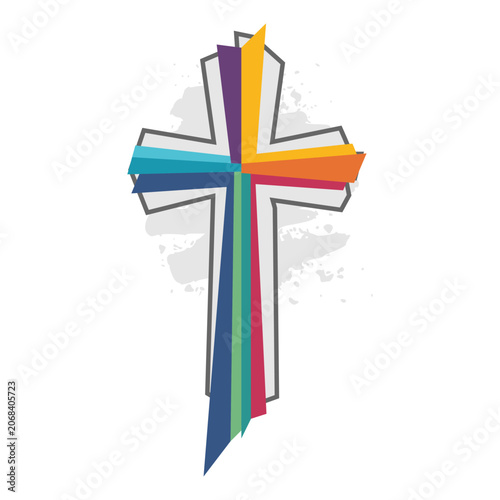 Billede på lærred Christian cross for web banner or social graphic