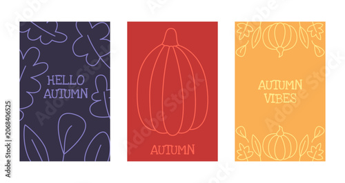 Autumn Templates Collection. Fall Banner Design Set.