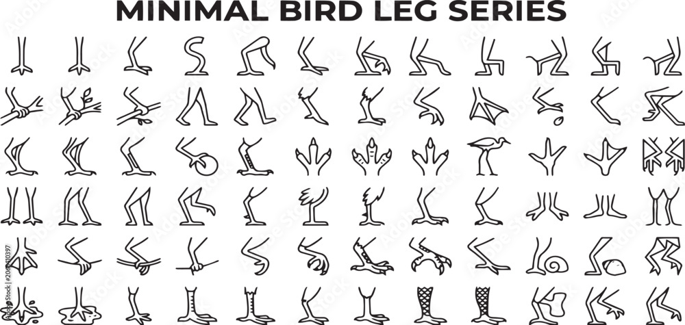 Fototapeta premium Bird Legs and Animal Foot Icon Series Vector