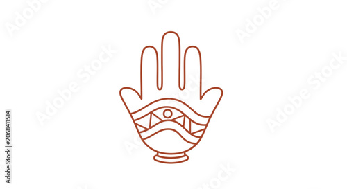 Foto Hand with Eye Symbol Palmistry Illustration.