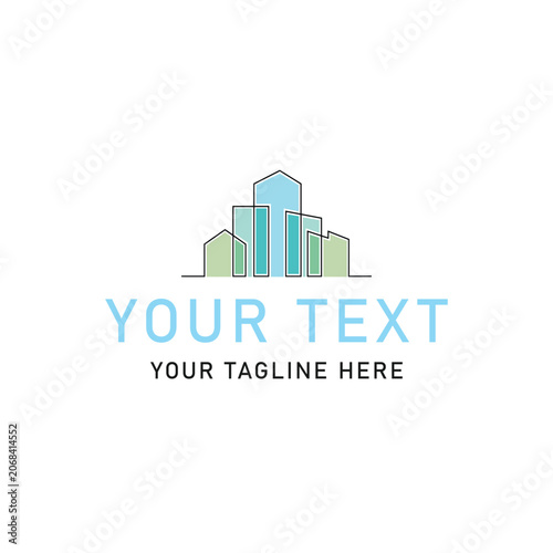 Cityscape Logo, Business Template, Vector Graphics, Editable Text