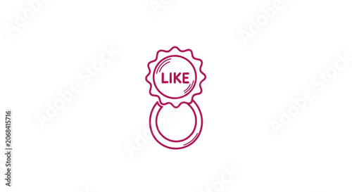 Red Like Button Icon Illustration Design.