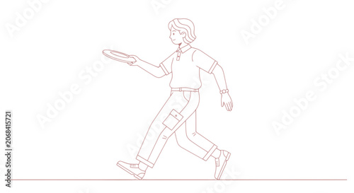 Man Running with Frisbee in Hand.