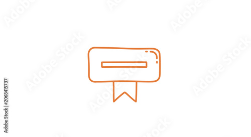 Simple Orange Speech Bubble Icon.