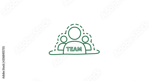 Simple Line Art Teamwork Icon Illustration.