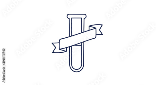 Simple Line Drawing of Test Tube.