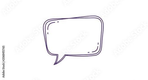 Simple Hand Drawn Speech Bubble Icon.
