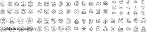 Foto A collection of diverse line art icons symbolizing various environmental concepts, showcasing sustainability, nature, and eco-friendly practices in a minimalist design