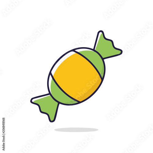 Flat illustration of a wrapped candy