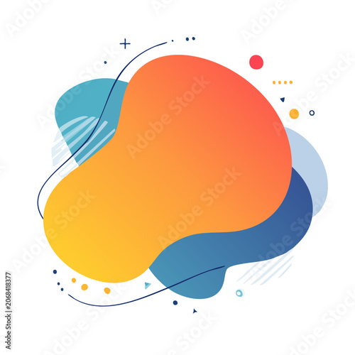 Colorful abstract blob shapes on white background