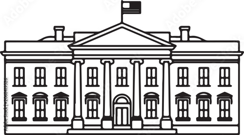 White House line icon