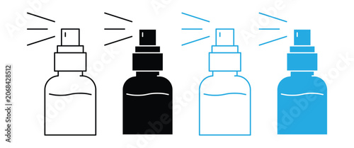 Bild auf Leinwand Aerosol Spray Can Icon Set – Spray Paint, Cleaning Bottle, Mist Sprayer, Pressur