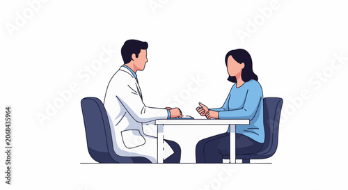 A man and woman in business attire engaged in a conversation