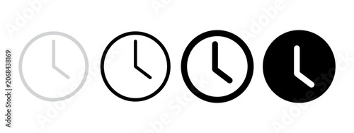 Clock icon vector Set. PNG. Editable stroke. Time icon symbol.
