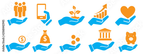 Bild auf Leinwand Vector Icons for Financial Apps