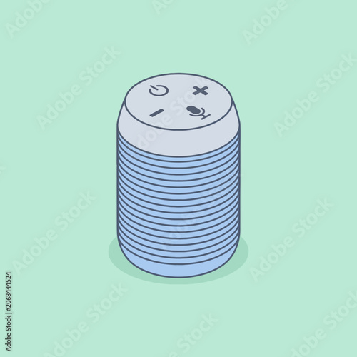 A modern wireless smart speaker on a soft green background