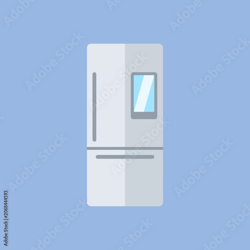 Flat vector illustration of a modern smart refrigerator