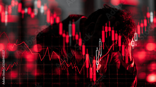 Market Crash Despair: A man...