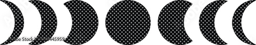 Foto Moon phases vector illustration, celestial lunar cycle graphic, black and white