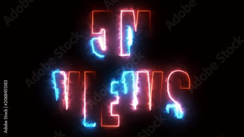 neon text for views on black background