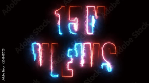 neon text for views on black background